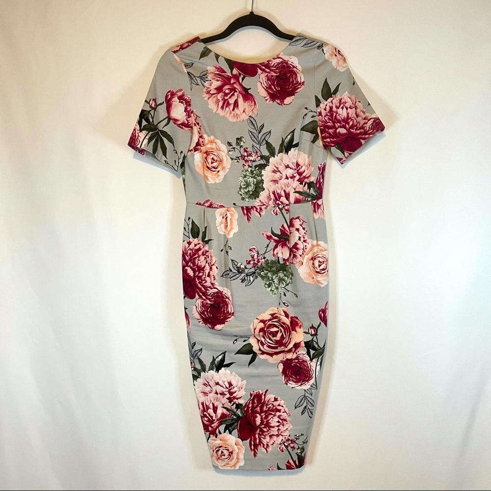 EUC ASOS Floral Short Sleeve “Wiggle” Pencil Dress